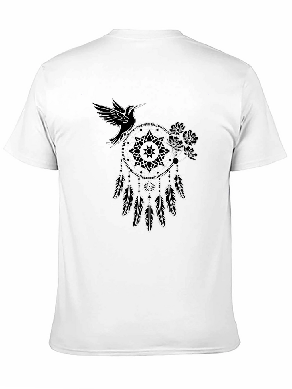 Dreamcatcher Hummingbird Black T-Shirt