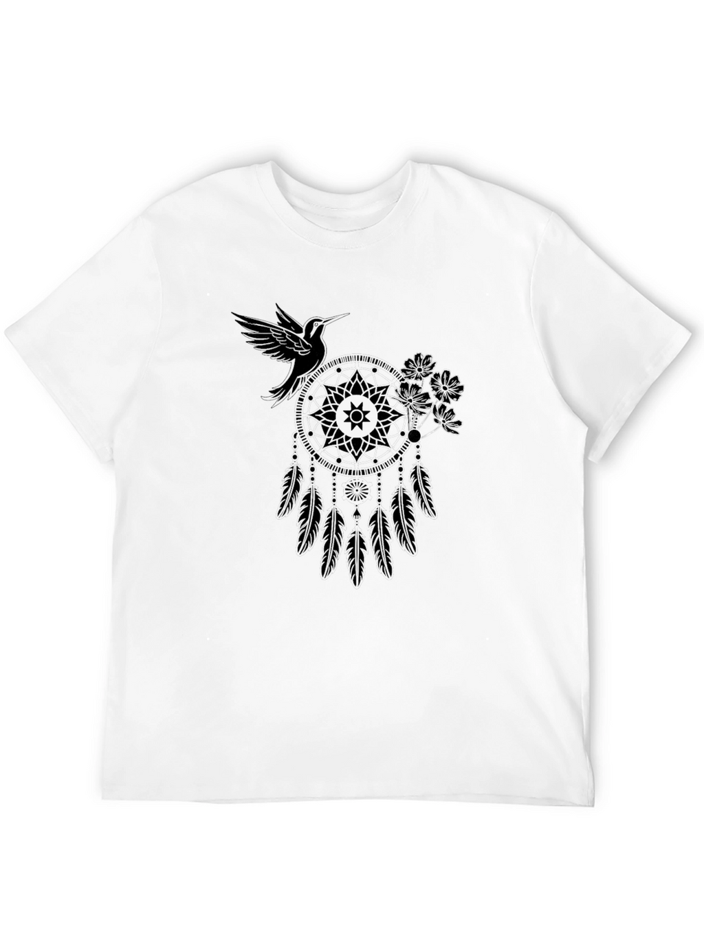 Dreamcatcher Hummingbird Black T-Shirt