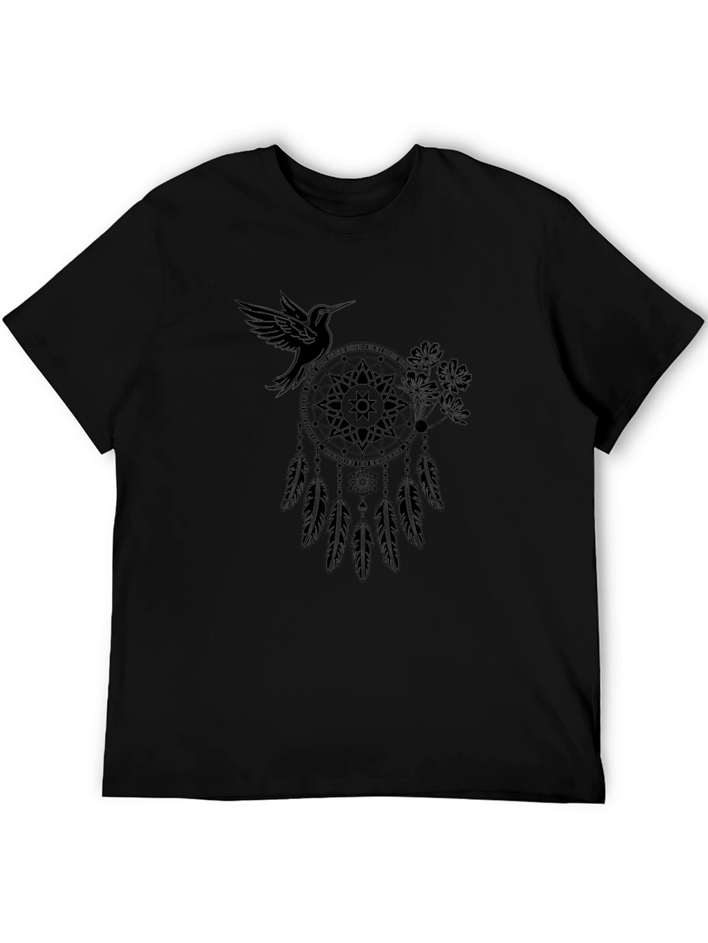 Dreamcatcher Hummingbird Black T-Shirt