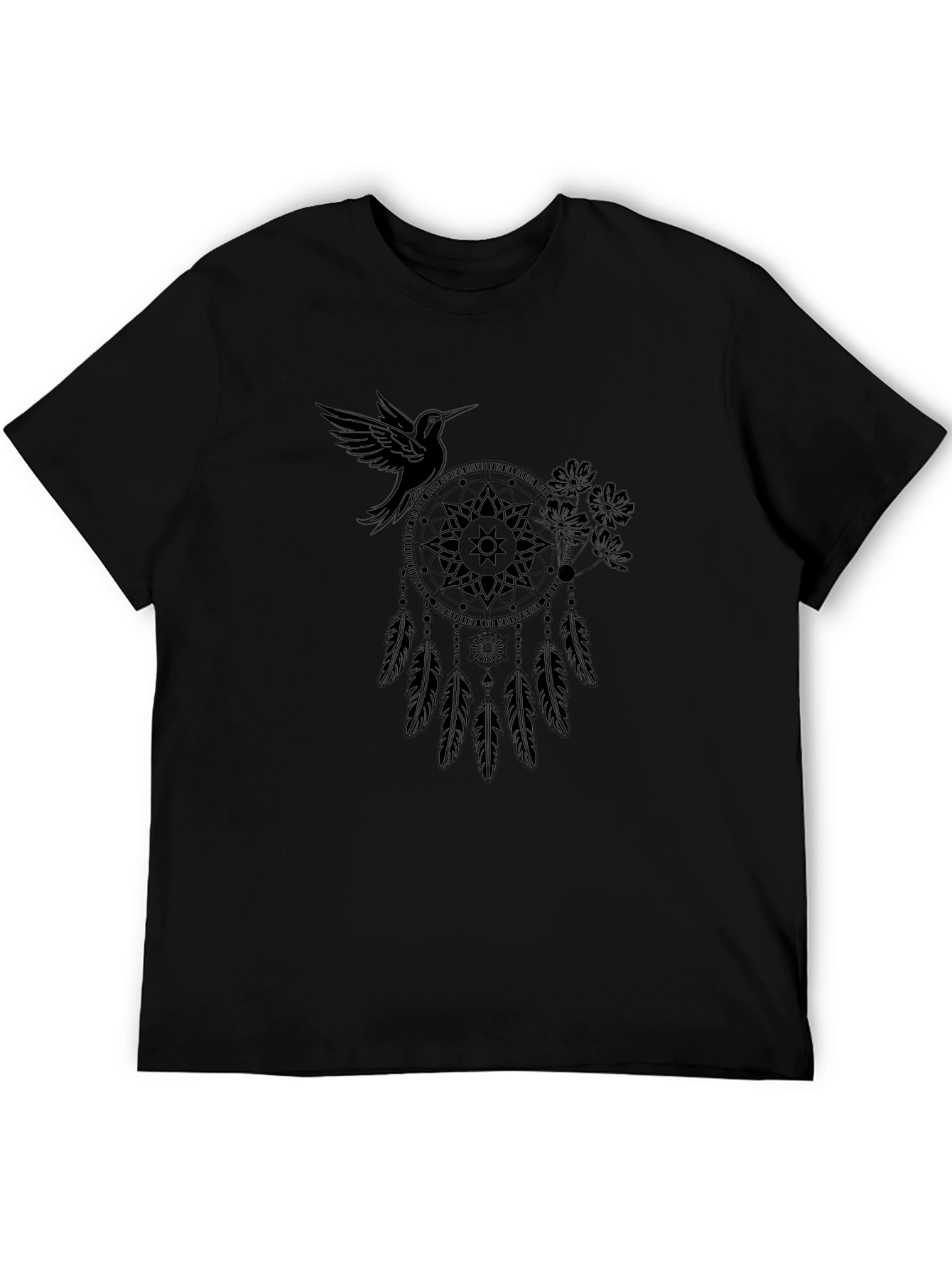 Dreamcatcher Hummingbird Black T-Shirt