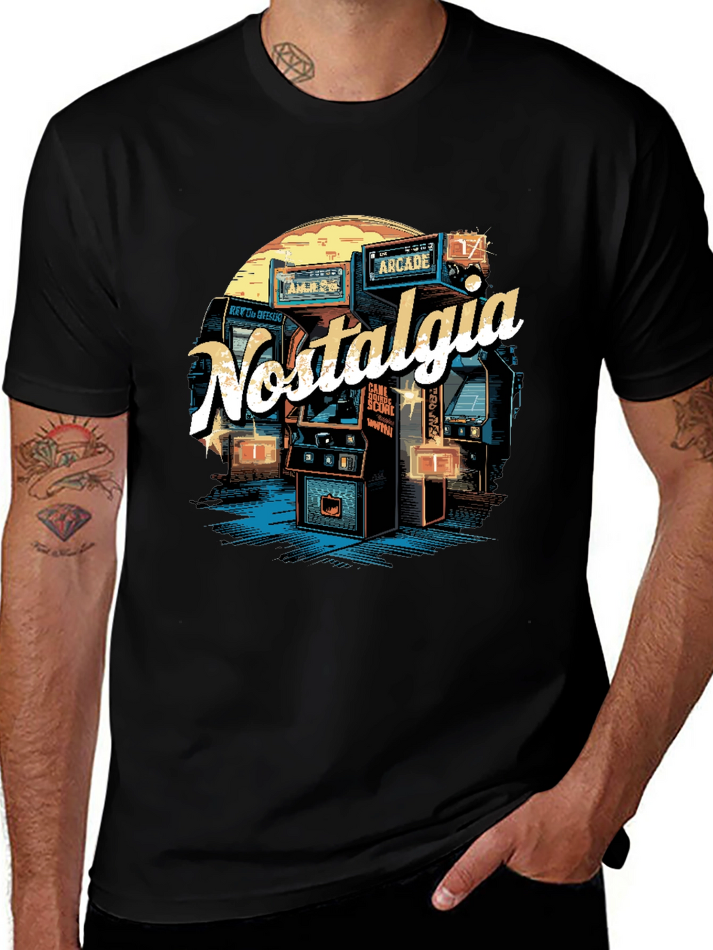 Nostalgia Arcade T-Shirt - Retro Gaming Style