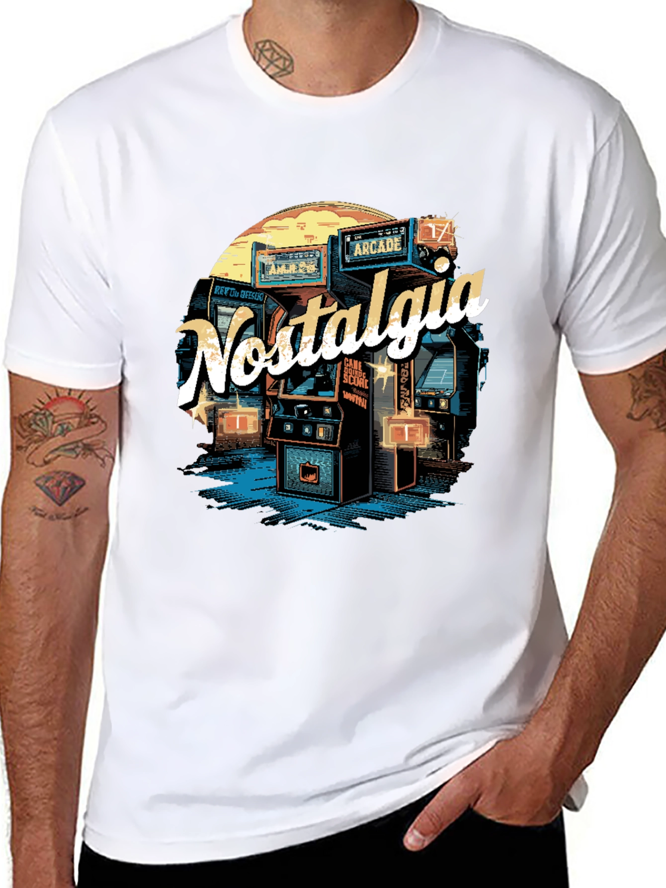 Nostalgia Arcade T-Shirt - Retro Gaming Style