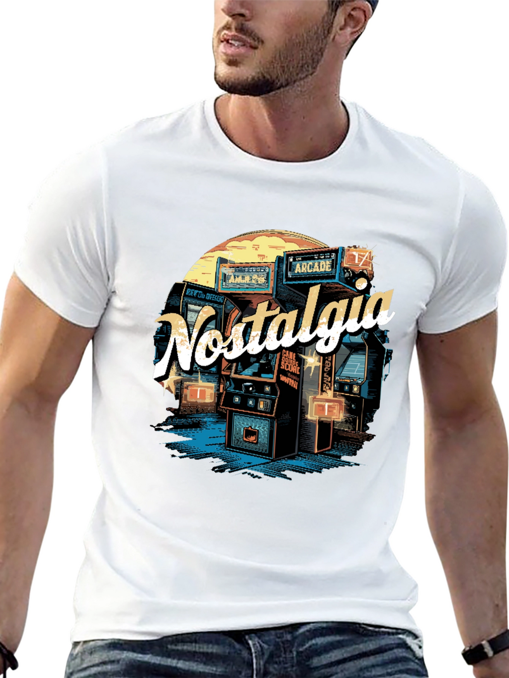 Nostalgia Arcade T-Shirt - Retro Gaming Style
