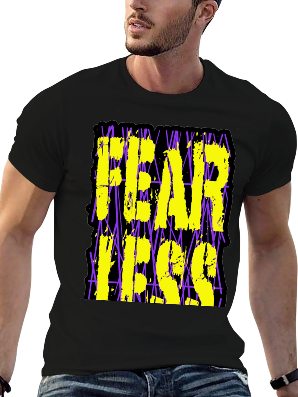 Fearless Graphic Print Black T-Shirt