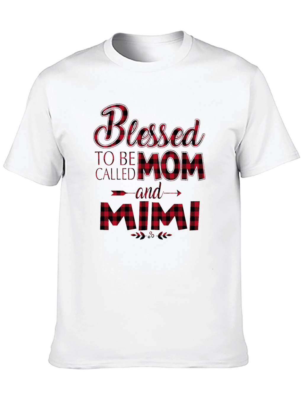 Blessed Mom and Mimi Buffalo Plaid T-Shirt