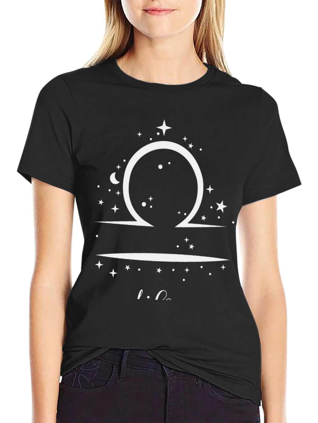 Libra Zodiac Black Graphic Tee