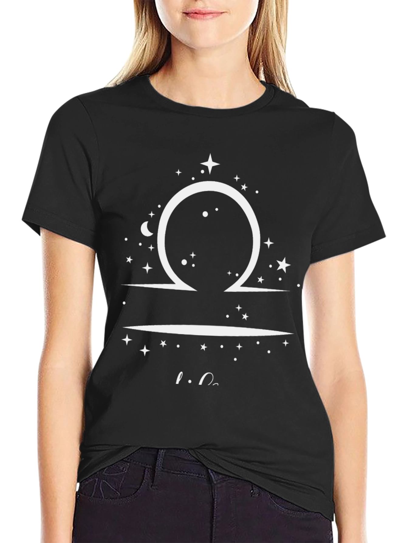 Libra Zodiac Black Graphic Tee