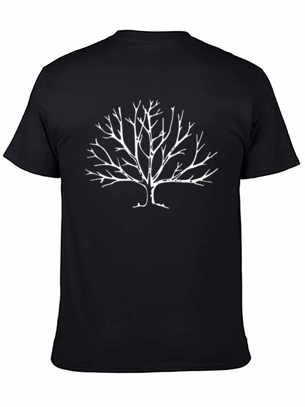 Tree Silhouette Graphic Tee - Black Cotton T-Shirt