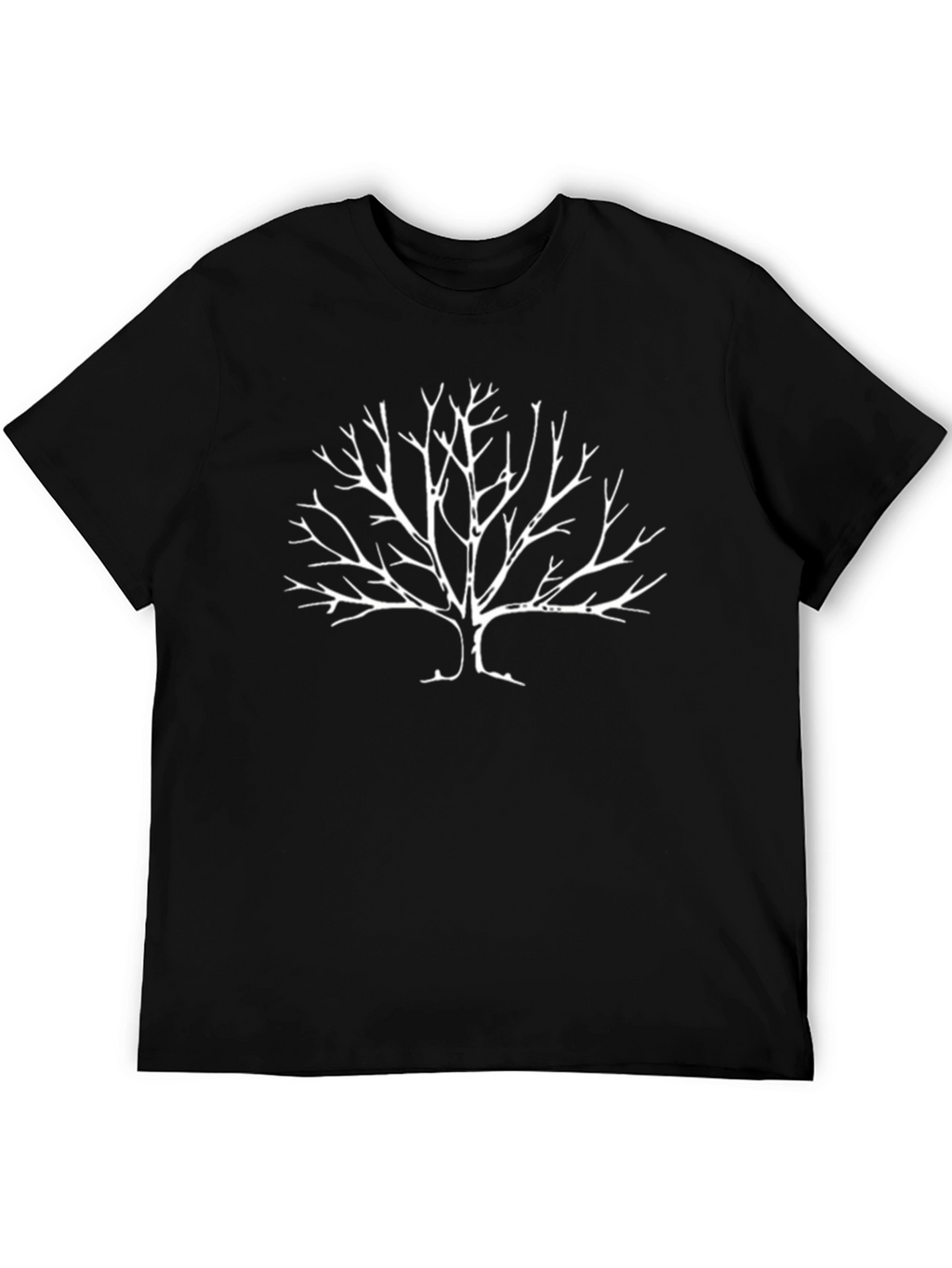 Tree Silhouette Graphic Tee - Black Cotton T-Shirt
