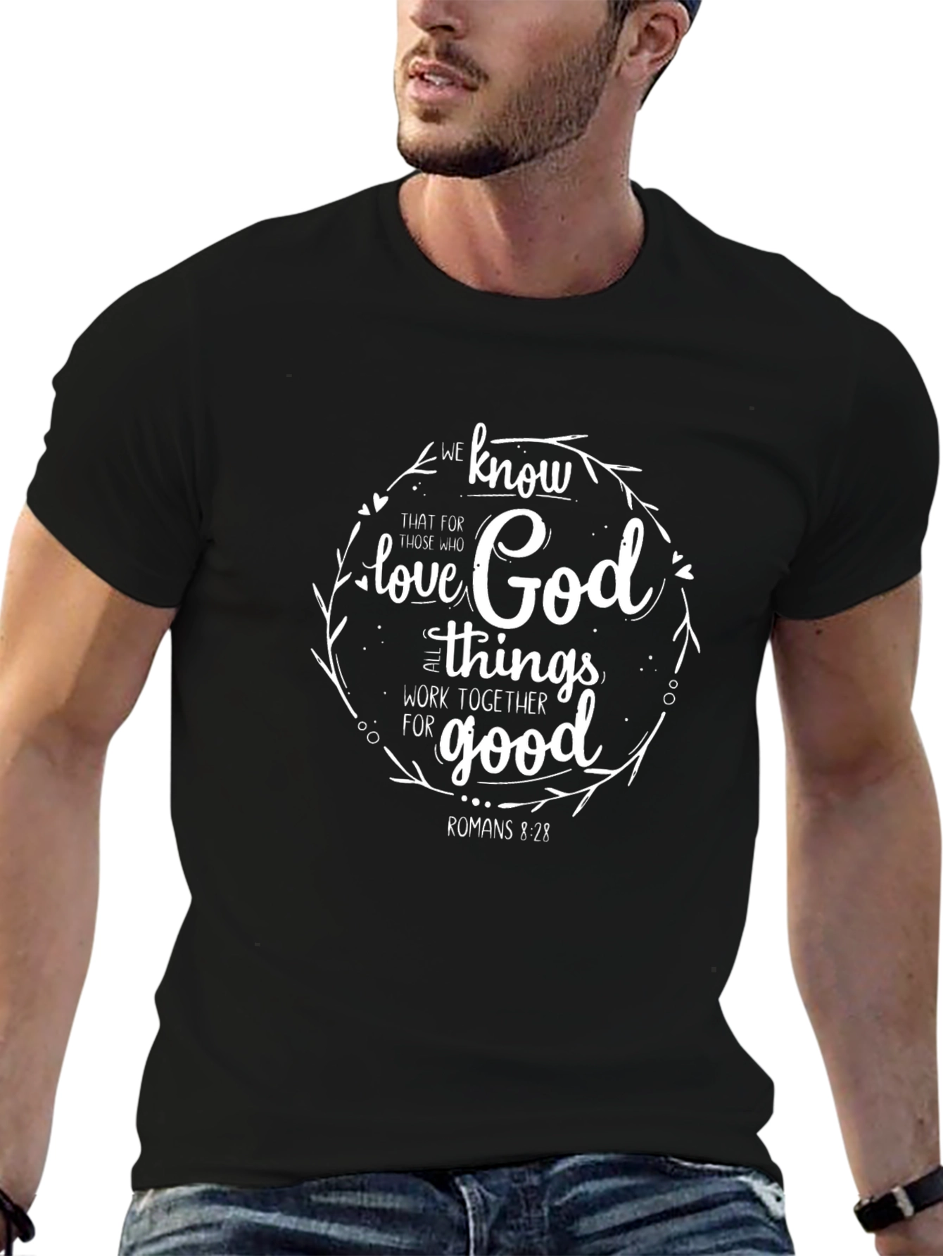Faith-Inspired Graphic Tee - Romans 8:28