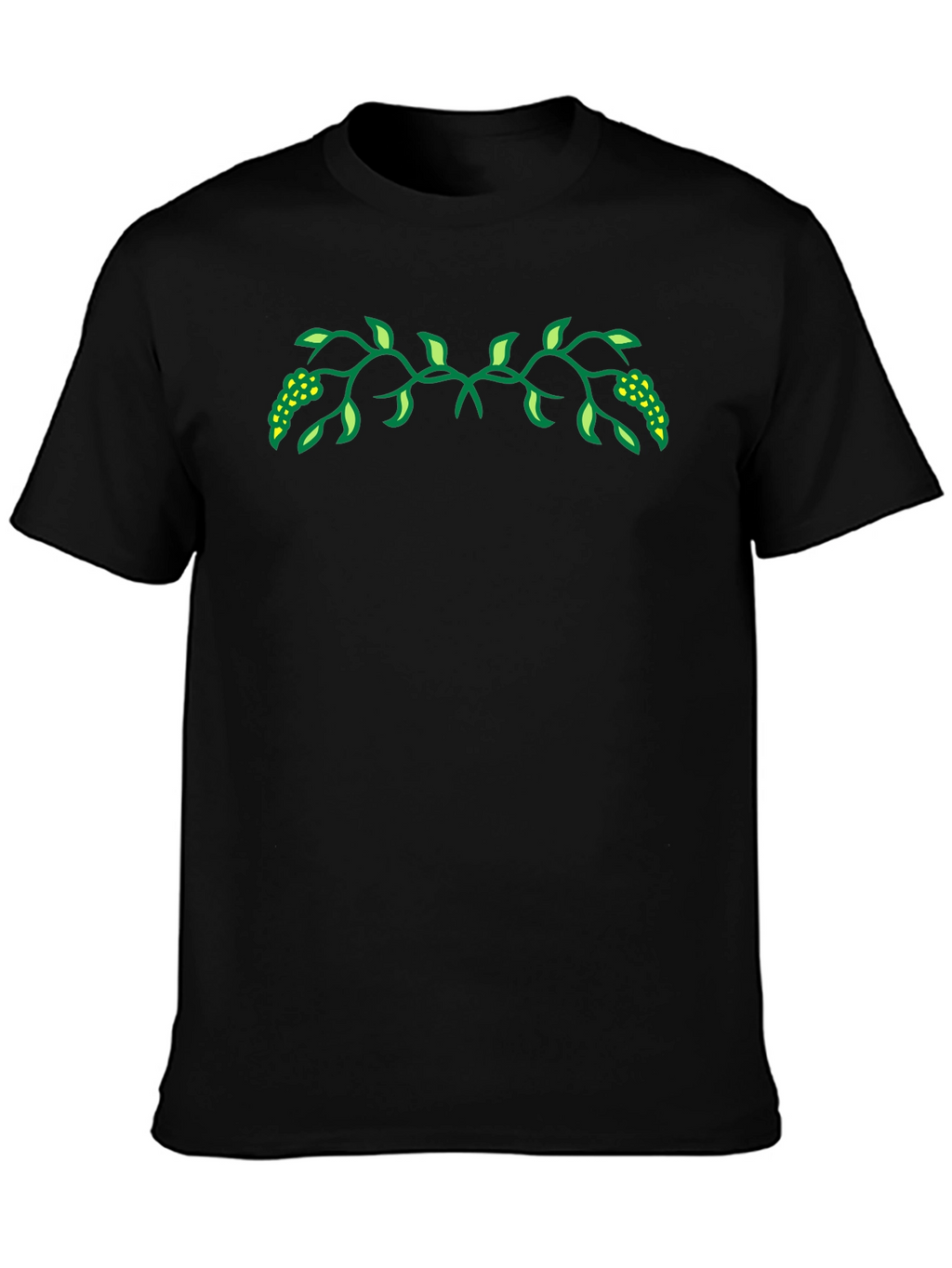 Nature Vine Graphic Black Tee