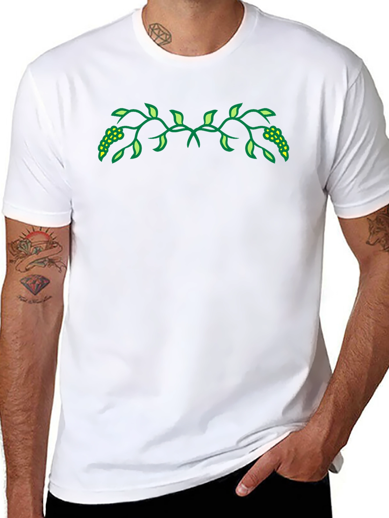 Nature Vine Graphic Black Tee