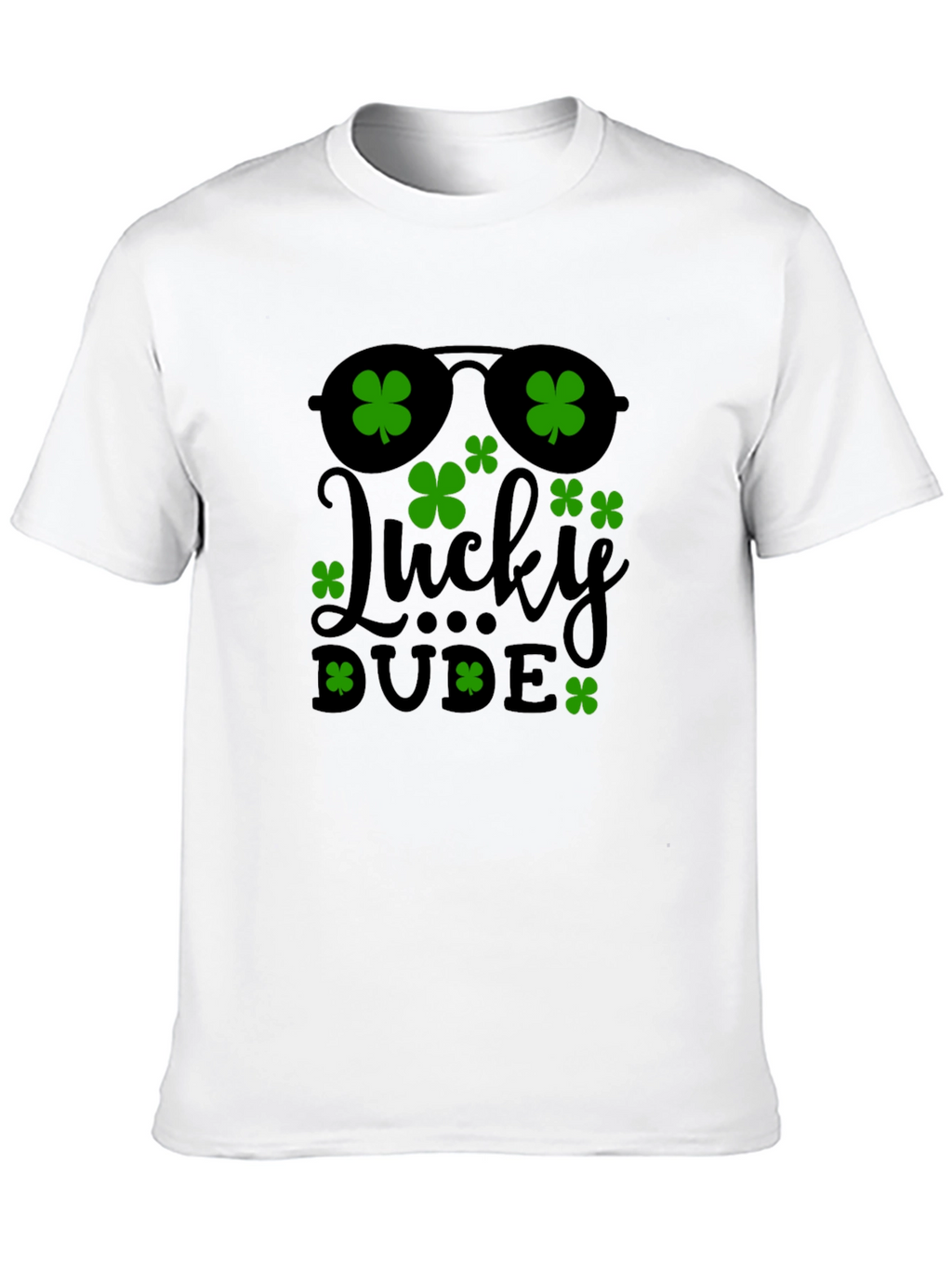 Lucky Dude Shamrock St. Patricks Day Graphic Tee