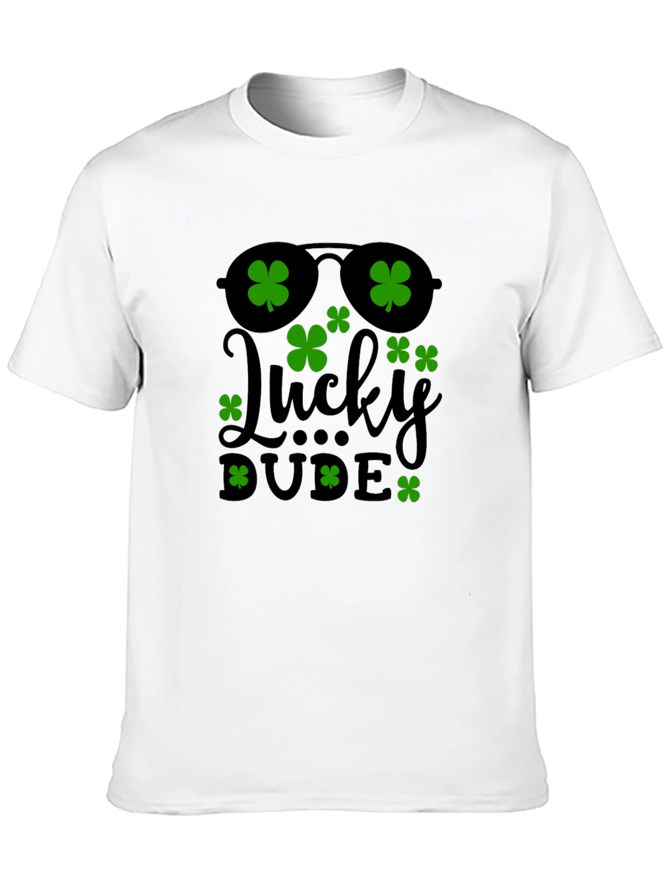 Lucky Dude Shamrock St. Patricks Day Graphic Tee