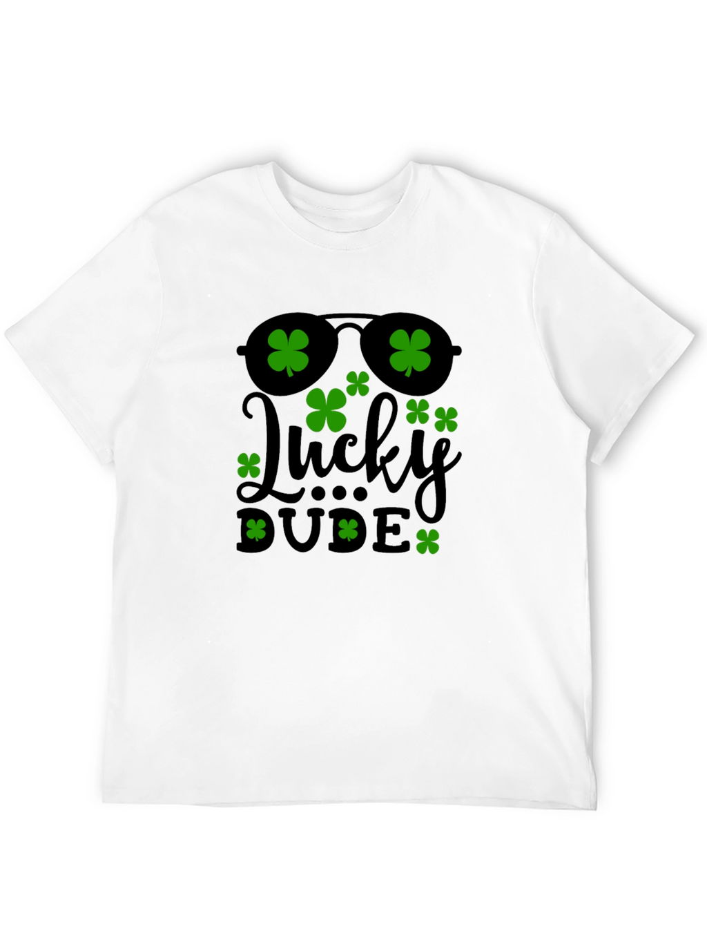 Lucky Dude Shamrock St. Patricks Day Graphic Tee