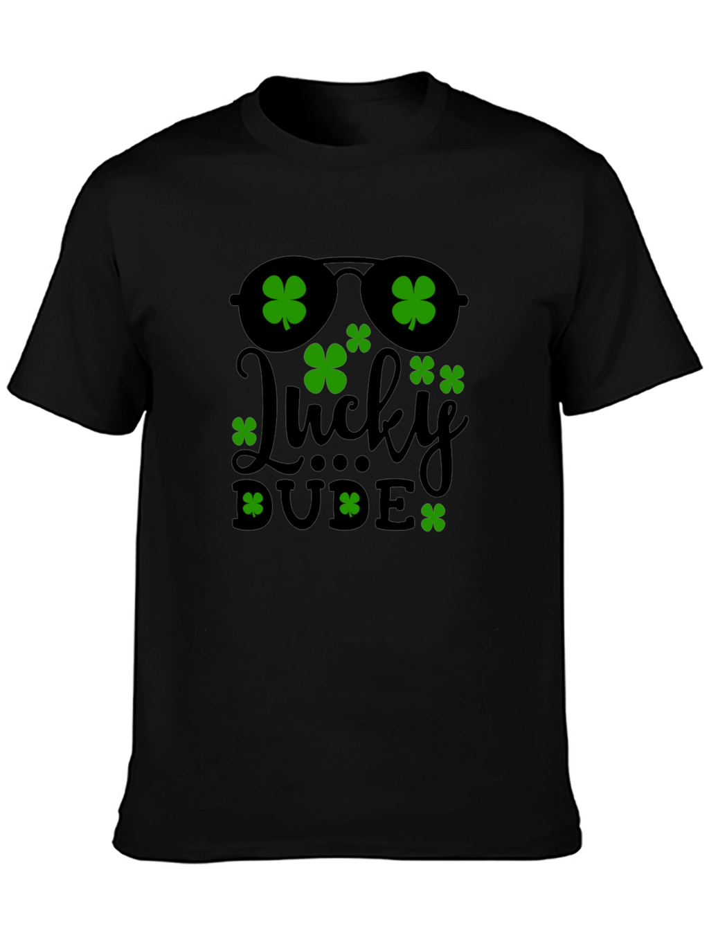 Lucky Dude Shamrock St. Patricks Day Graphic Tee