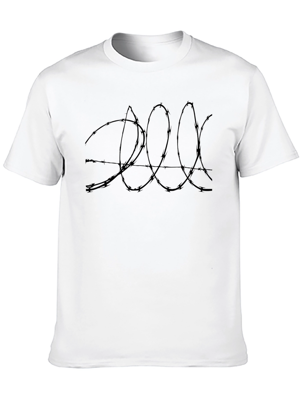 Abstract Barbed Wire Graphic Tee - Black