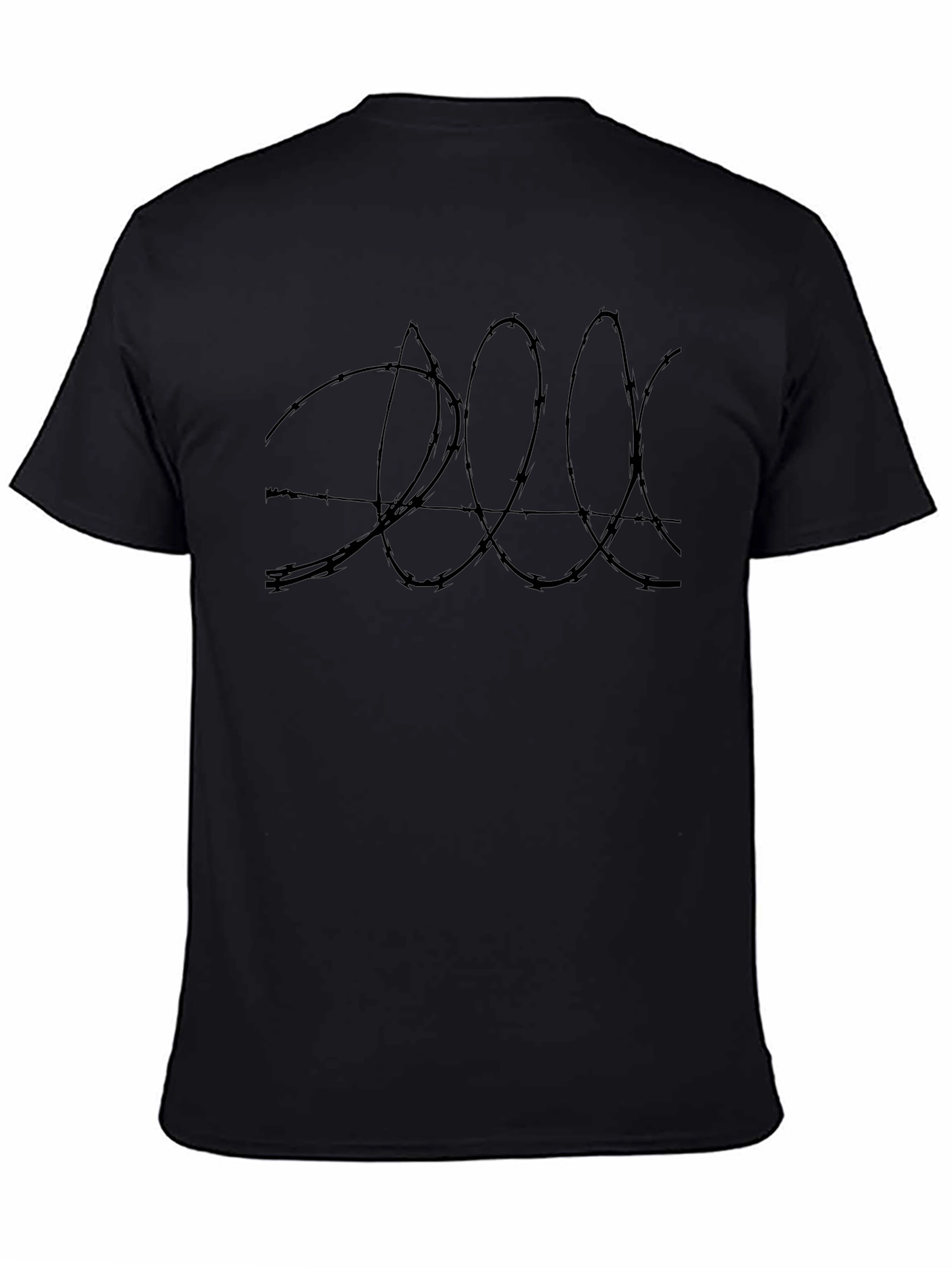 Abstract Barbed Wire Graphic Tee - Black