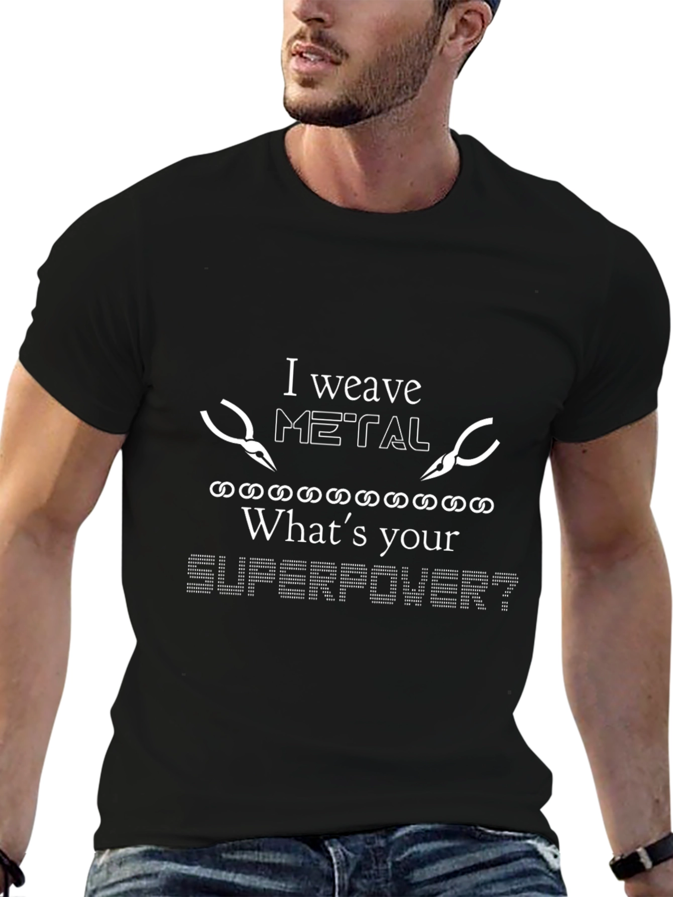 I Weave Metal - Superpower Black T-Shirt