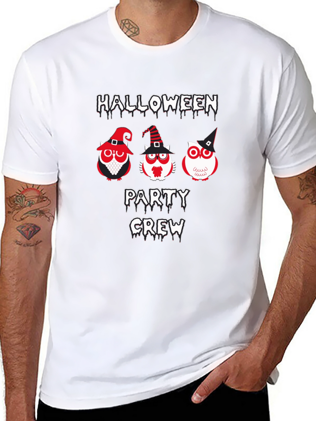 Halloween Party Crew Owl Graphic Tee