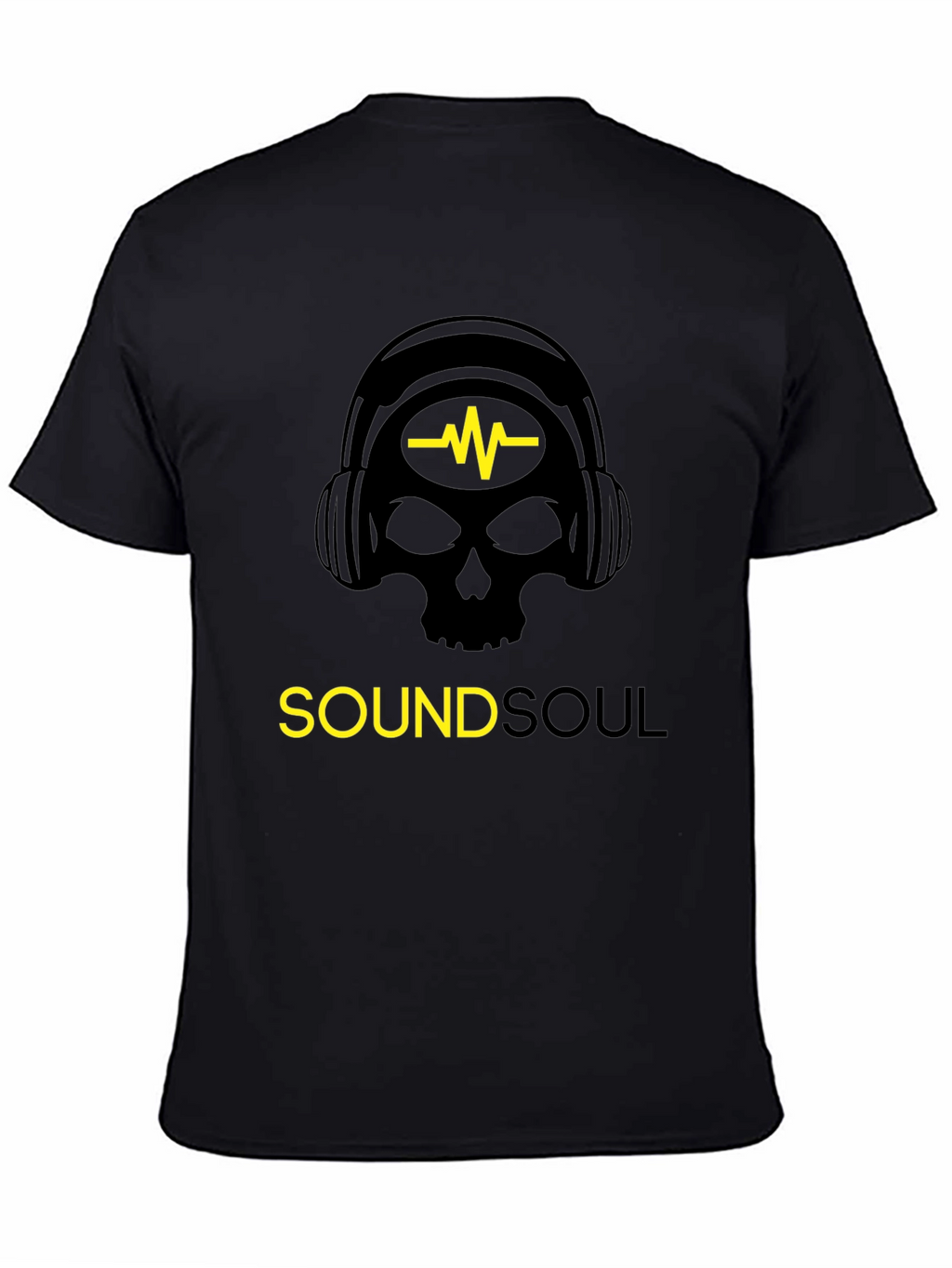 Sound Soul Black T-Shirt - Skull Headphone Graphic Tee