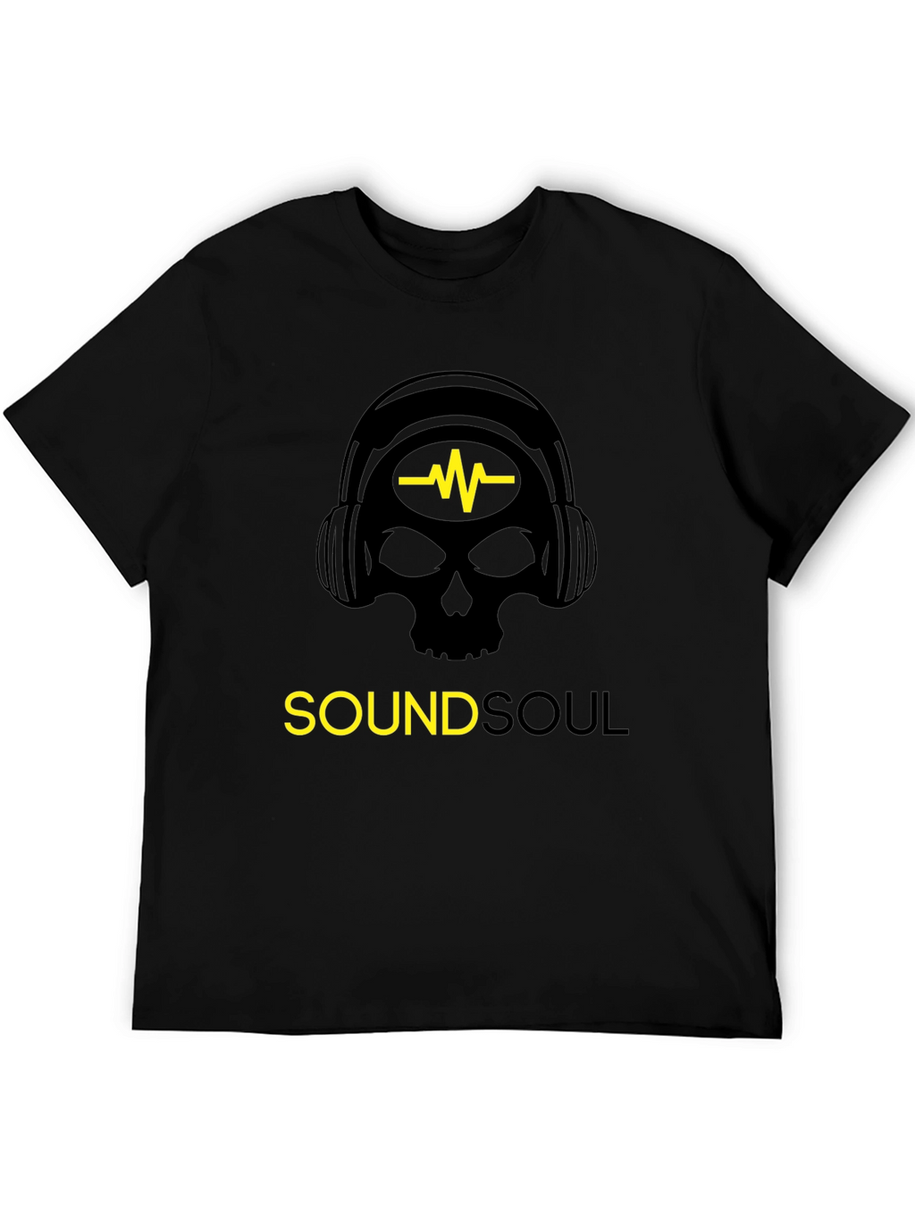 Sound Soul Black T-Shirt - Skull Headphone Graphic Tee