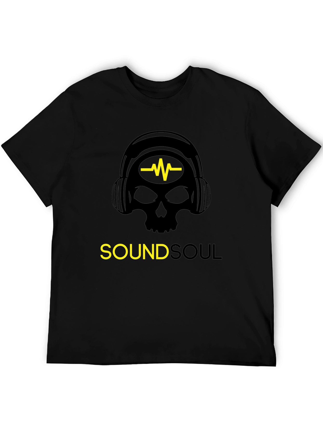 Sound Soul Black T-Shirt - Skull Headphone Graphic Tee