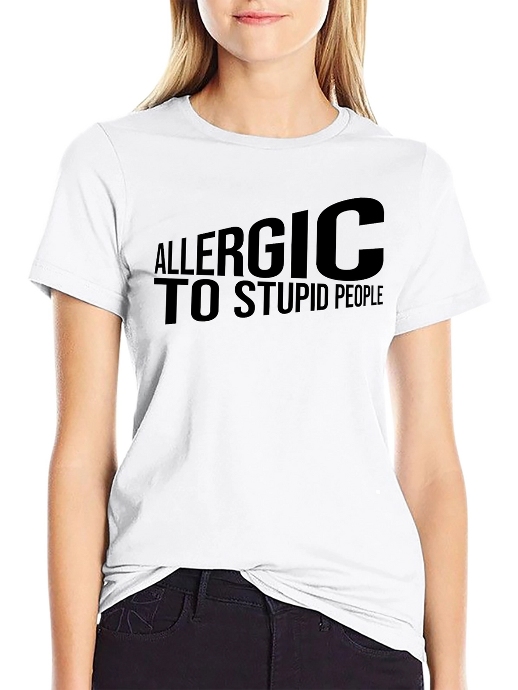 Allergic to Stupid People T-Shirt - Black