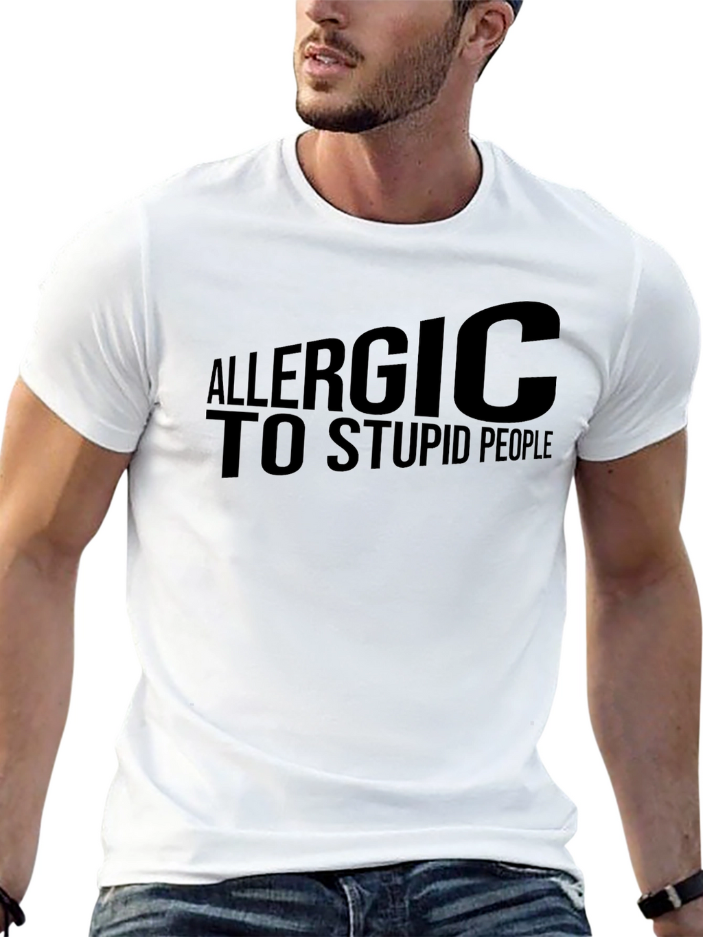 Allergic to Stupid People T-Shirt - Black