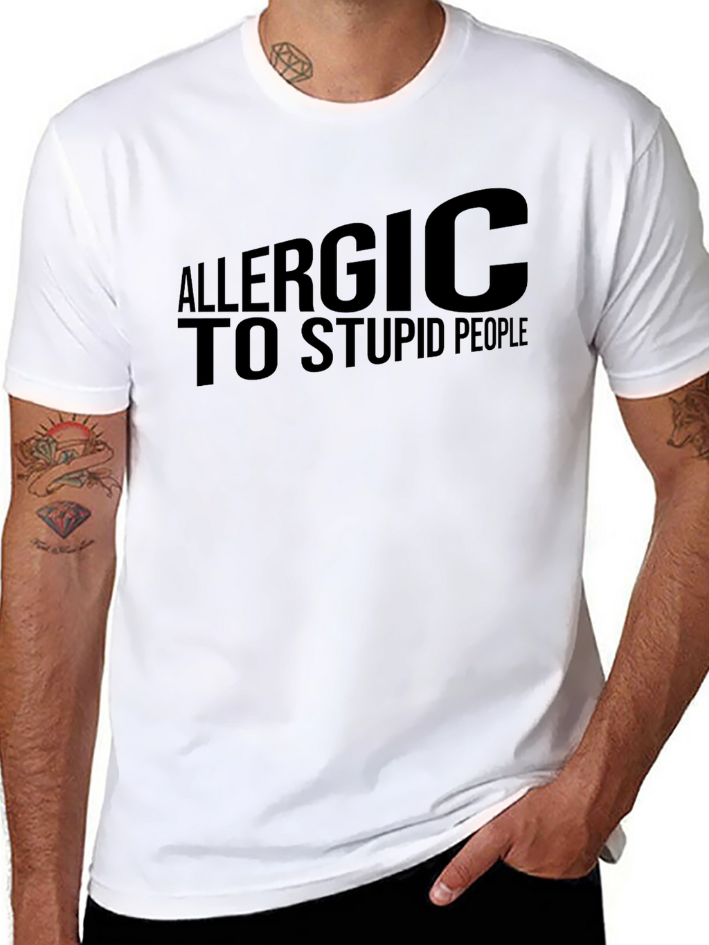 Allergic to Stupid People T-Shirt - Black