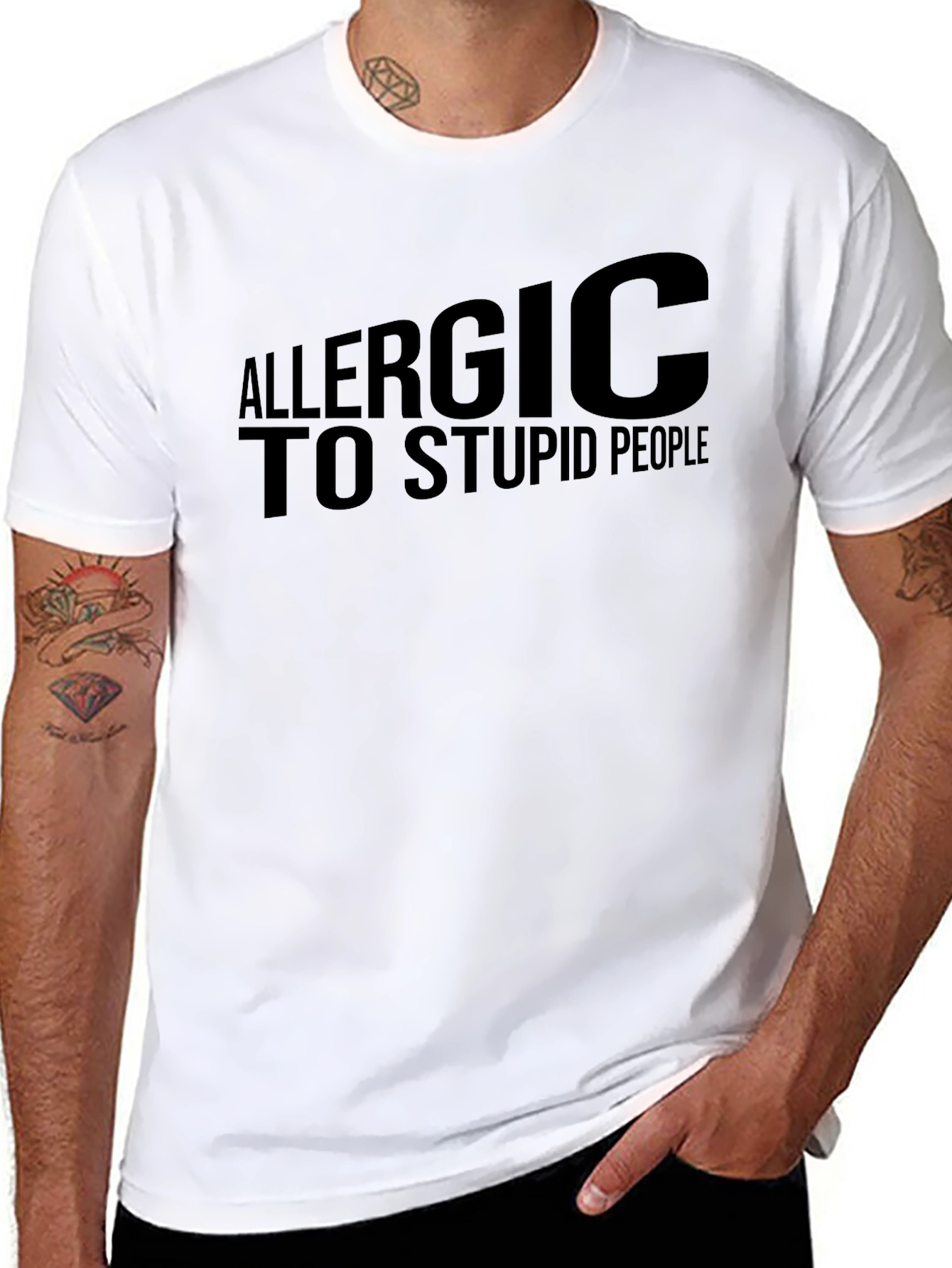 Allergic to Stupid People T-Shirt - Black
