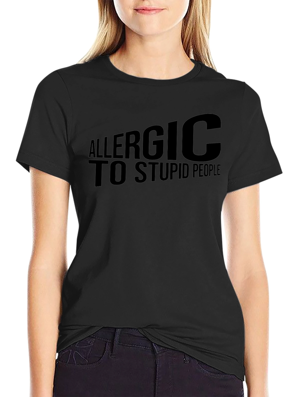 Allergic to Stupid People T-Shirt - Black