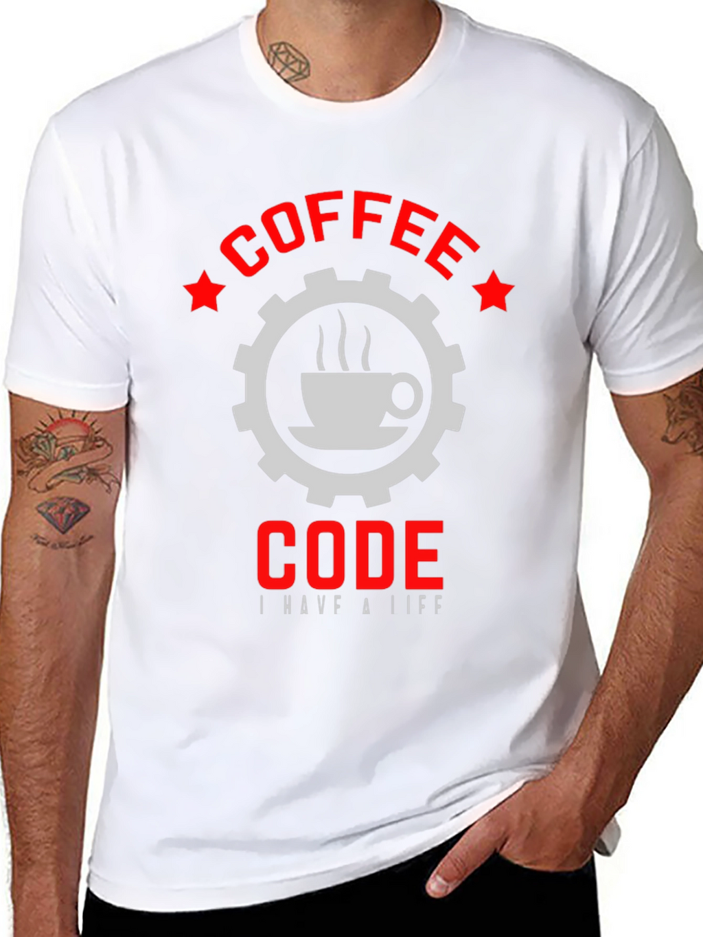 Coffee Code Graphic T-Shirt - Black