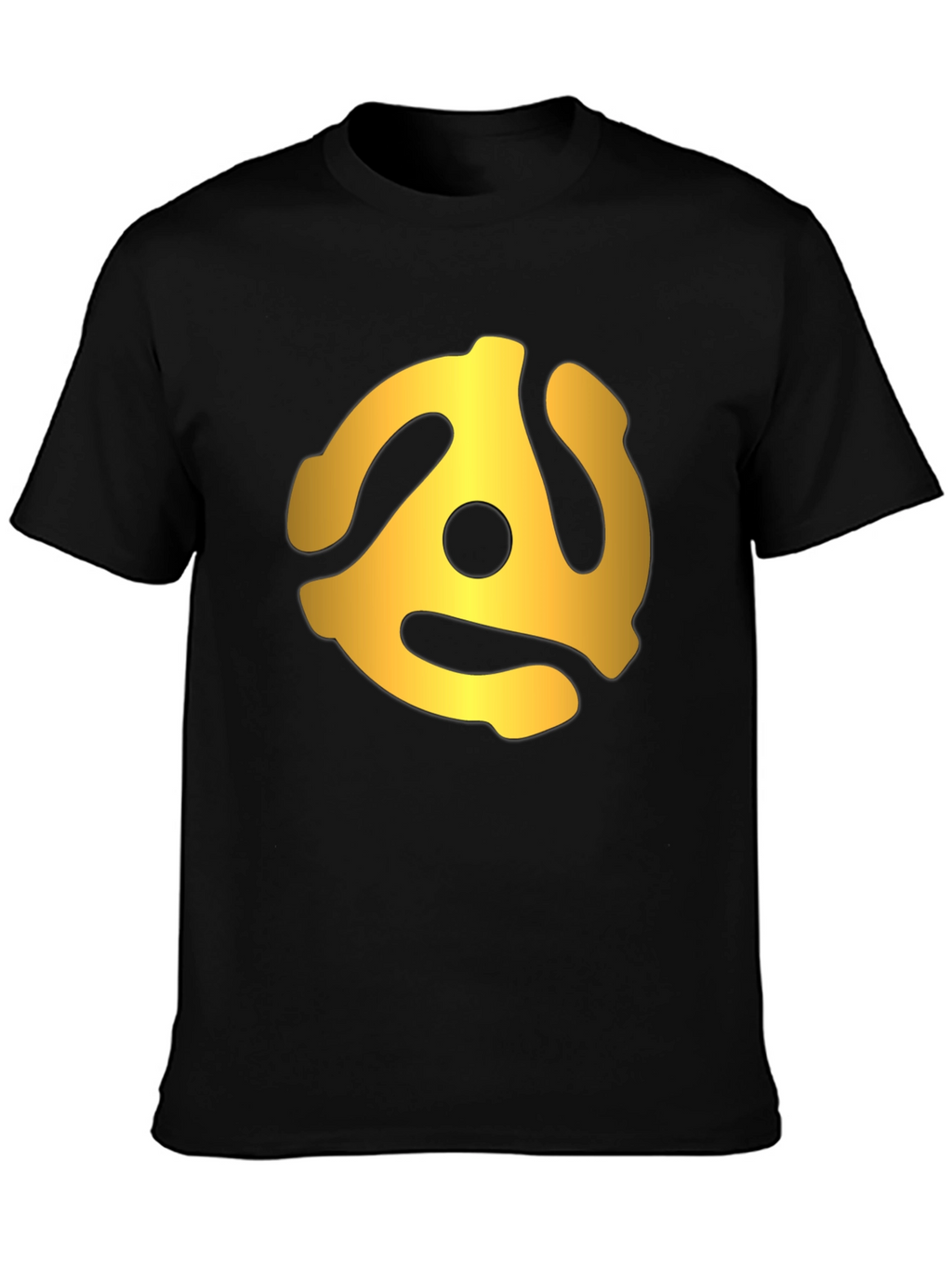 Retro Gold Record Adapter Black T-Shirt