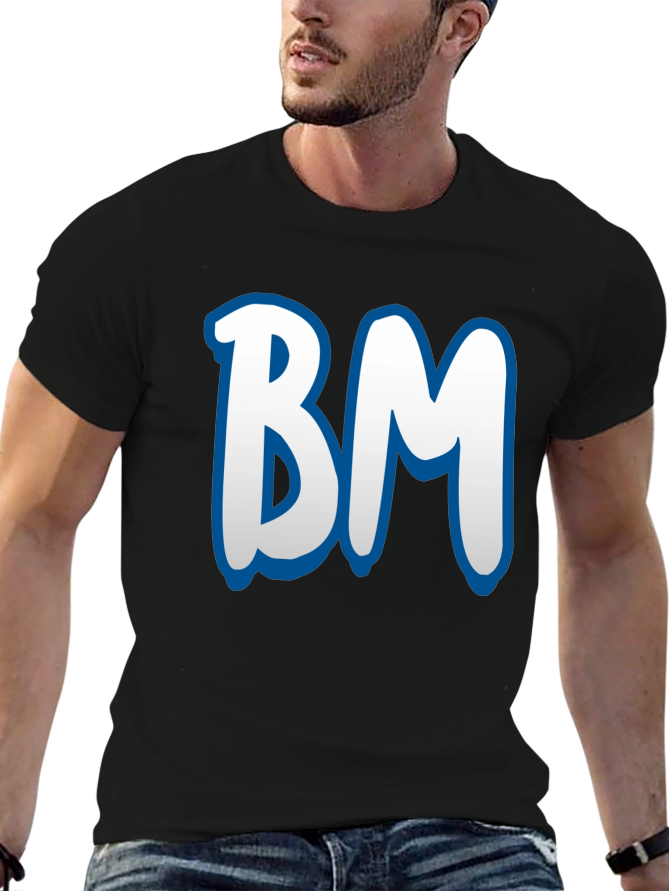 BM Initial T-Shirt - Stylish Black Tee