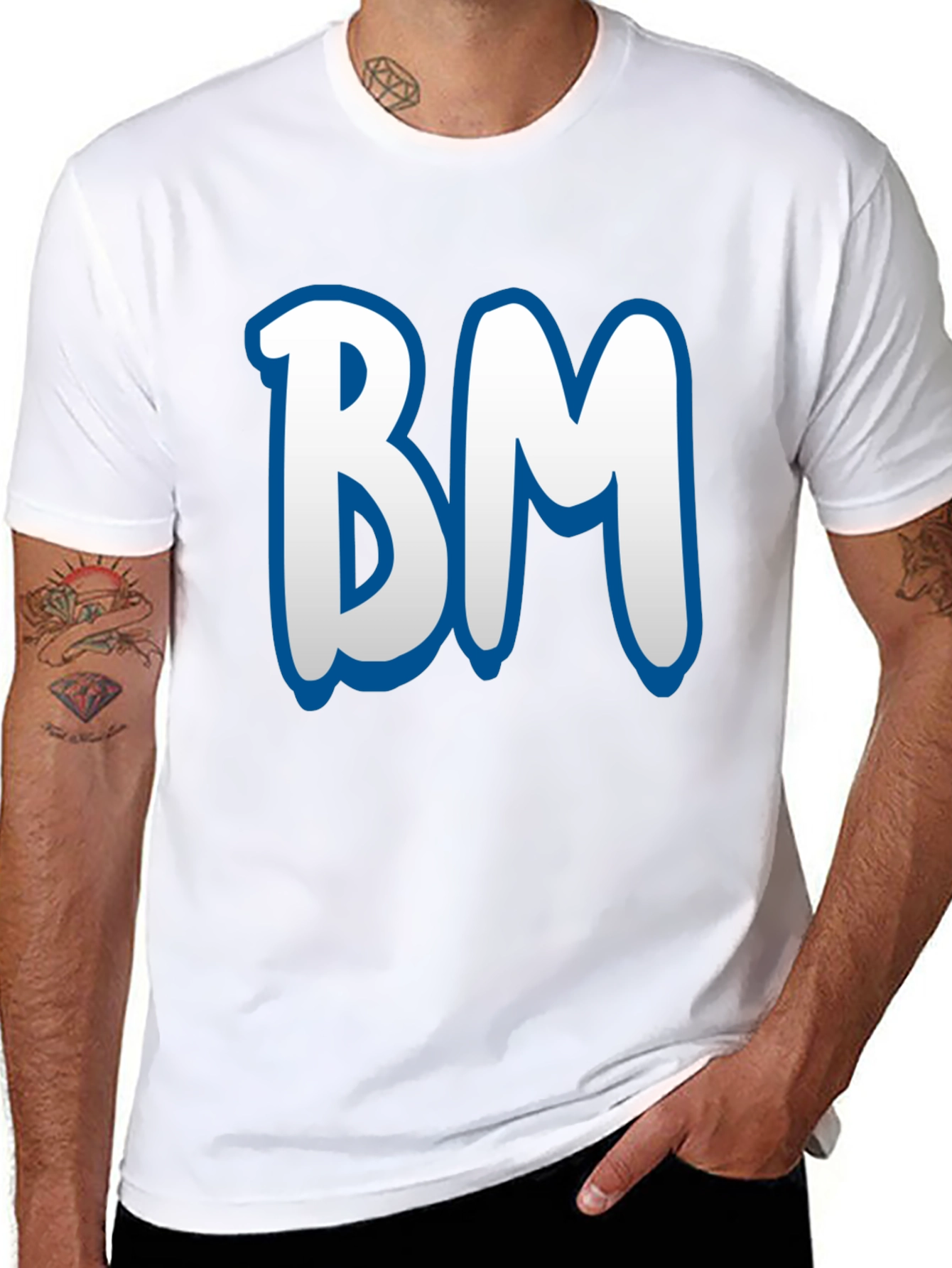BM Initial T-Shirt - Stylish Black Tee