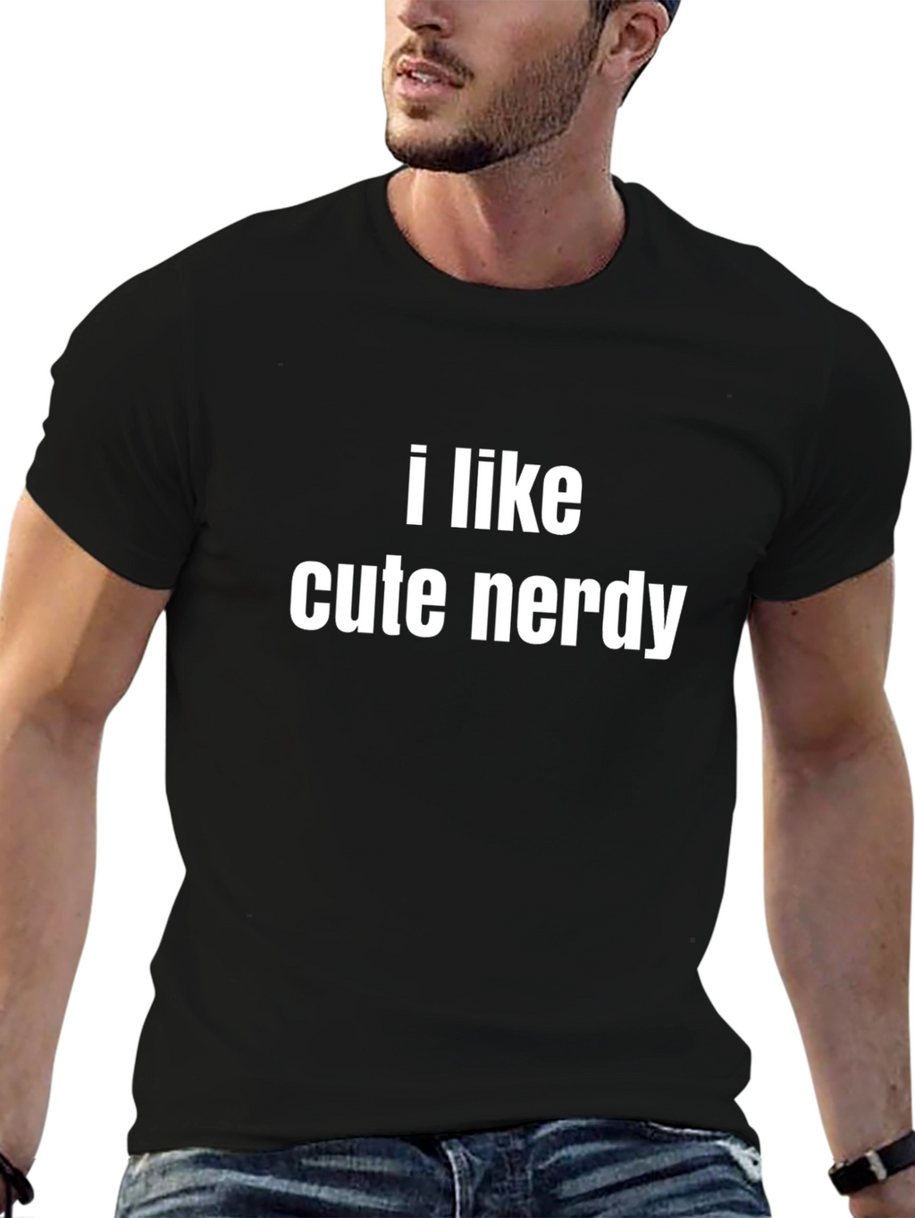 I Like Cute Nerdy T-Shirt - Black