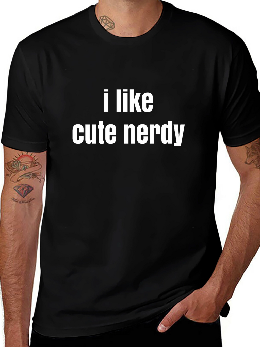 I Like Cute Nerdy T-Shirt - Black