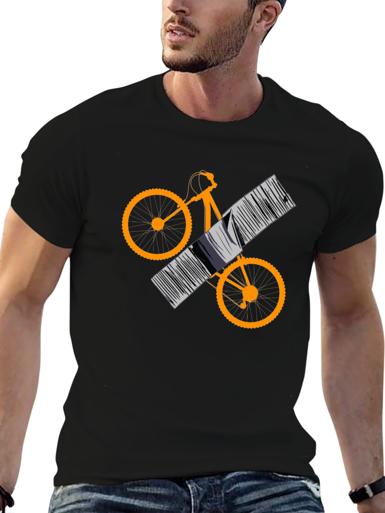 Cool Bike Barcode Graphic Tee
