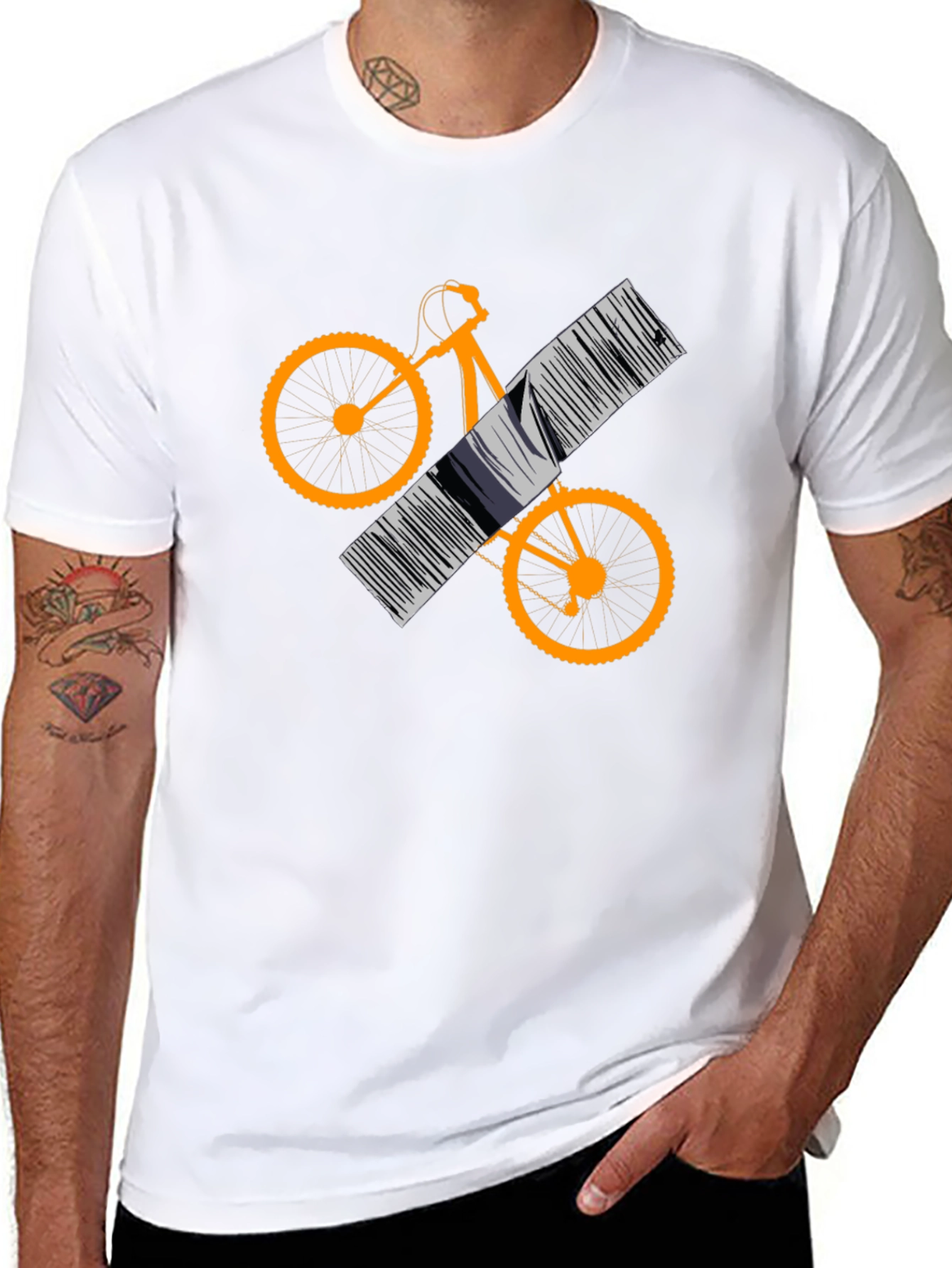 Cool Bike Barcode Graphic Tee