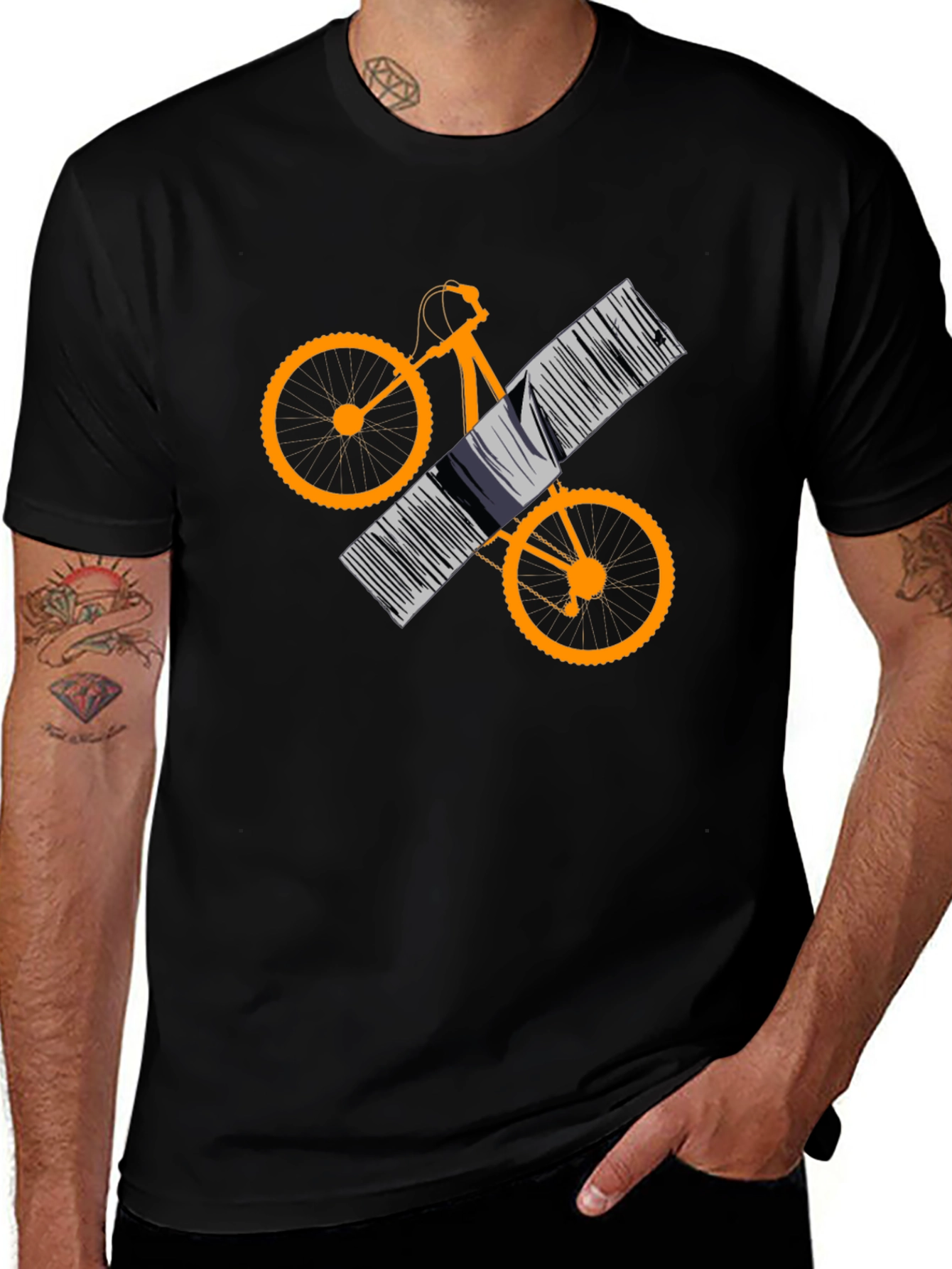 Cool Bike Barcode Graphic Tee