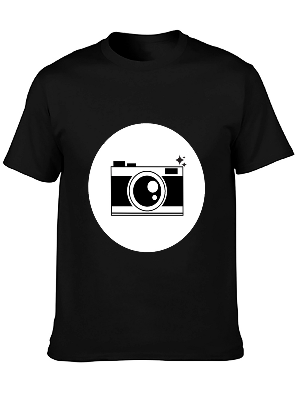 Camera Graphic Print Black T-Shirt