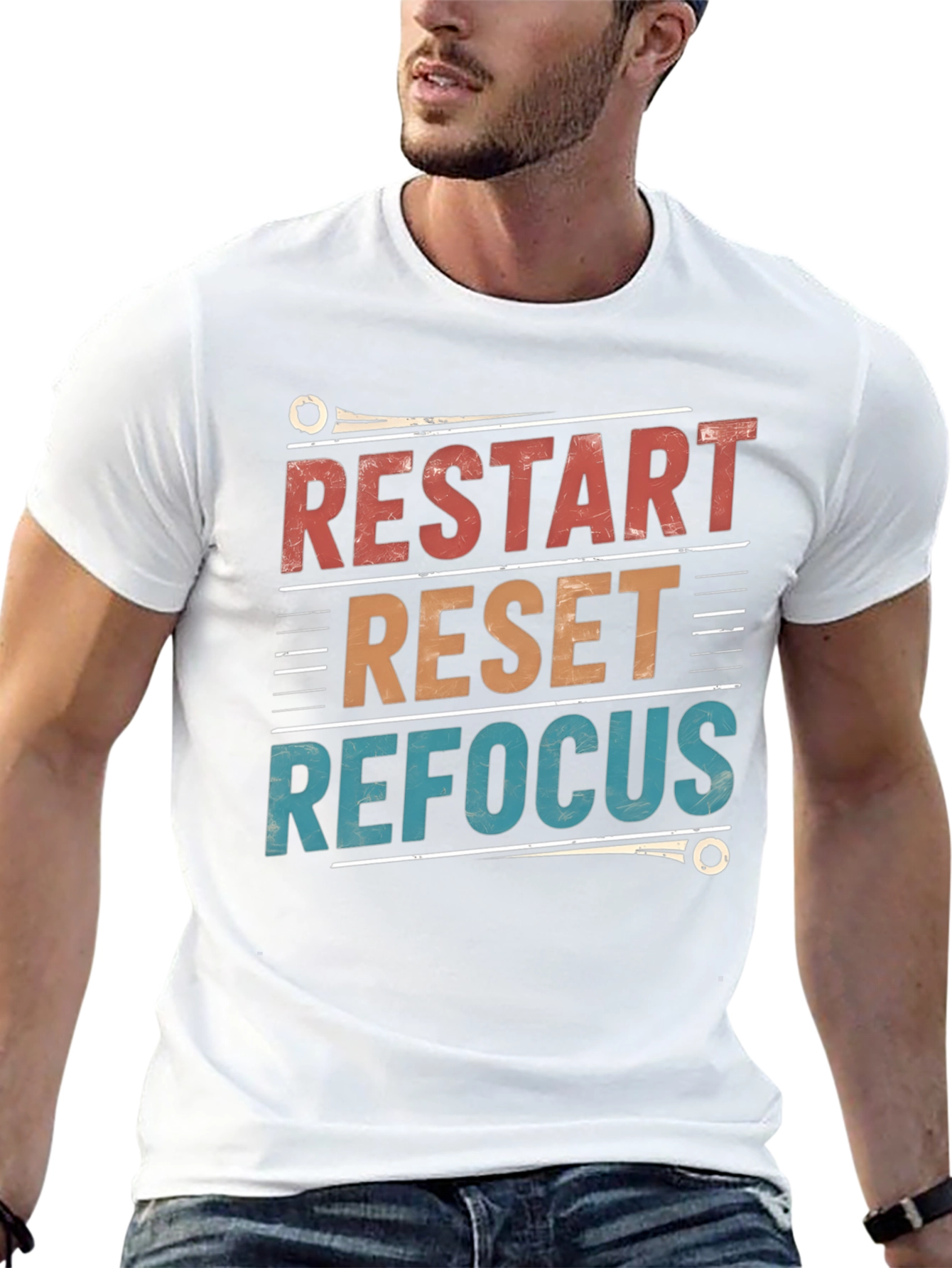 Restart Reset Refocus Graphic T-Shirt