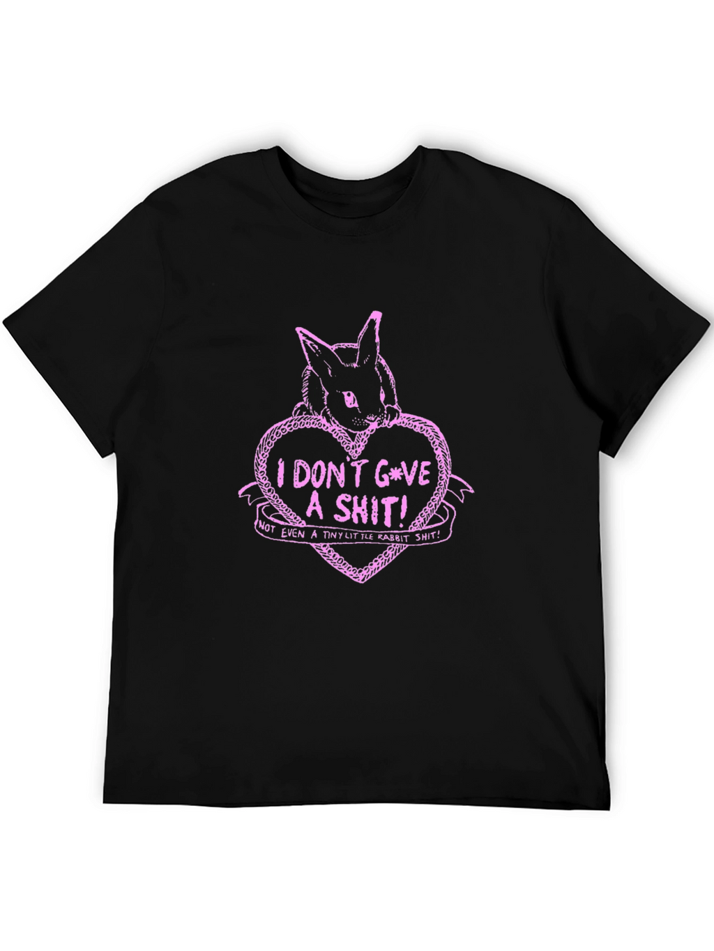 I Dont Give A Shit Bunny T-Shirt - Black