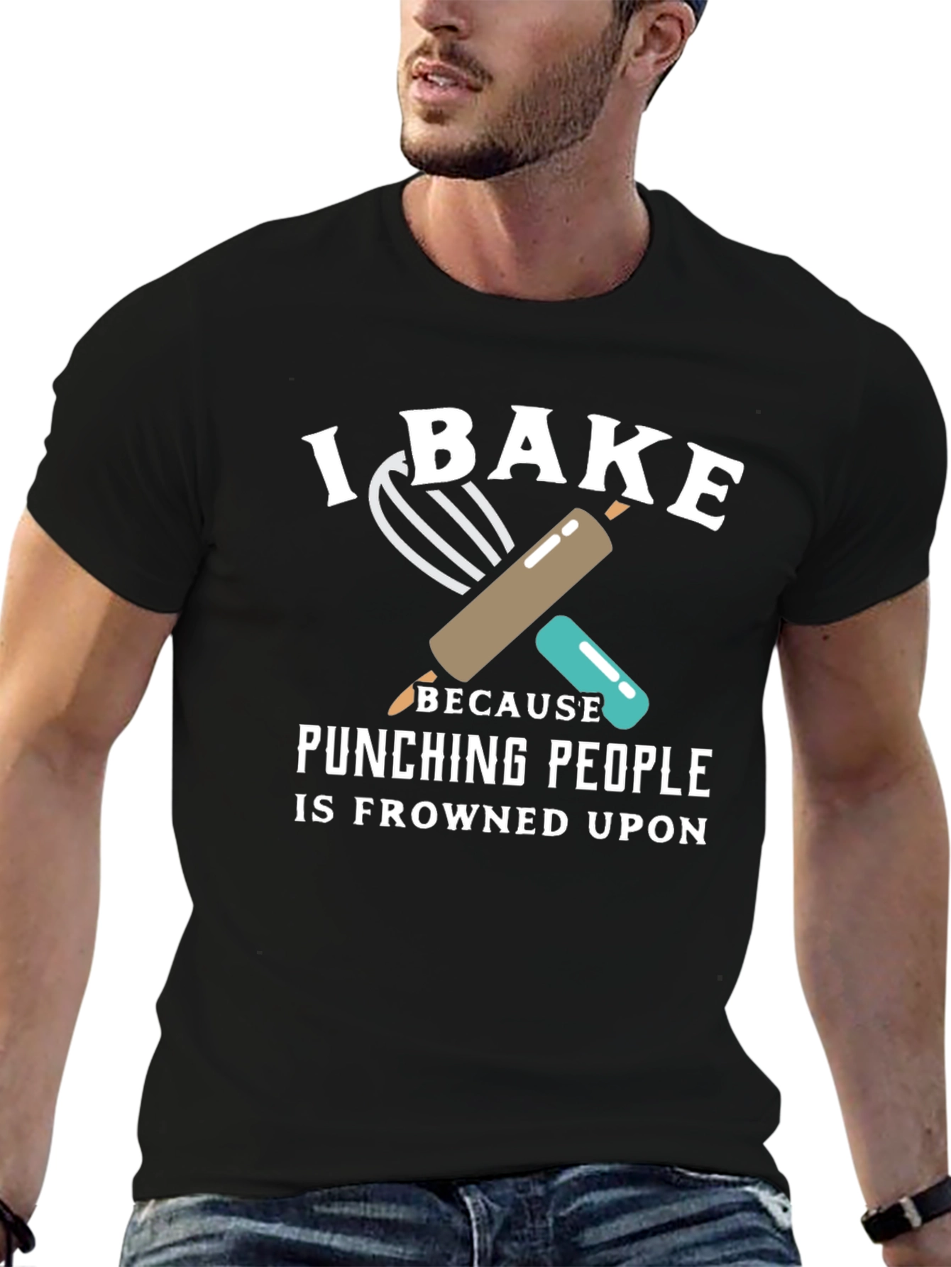 I Bake Because Punching People is Frowned Upon T-Shirt