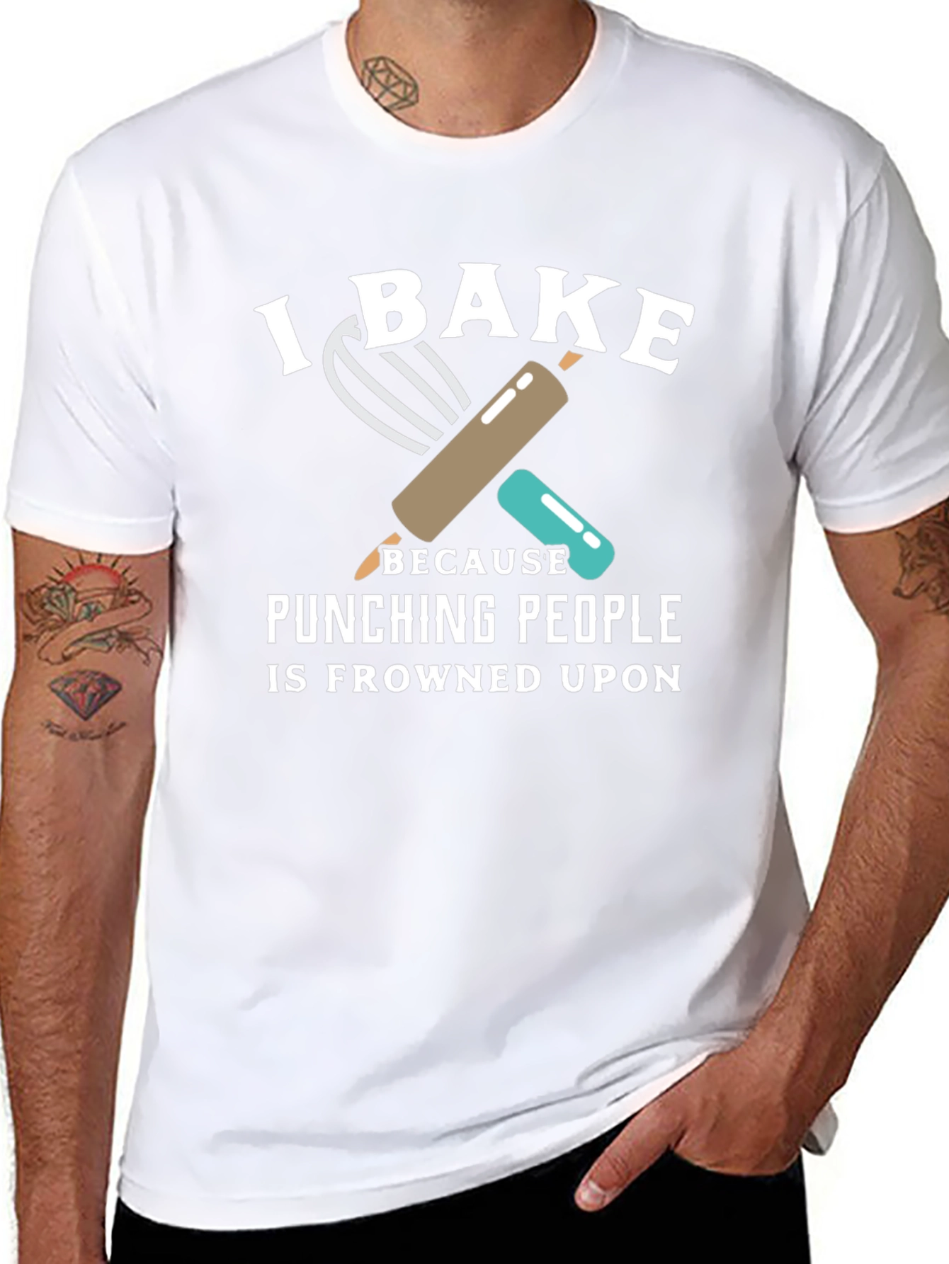 I Bake Because Punching People is Frowned Upon T-Shirt