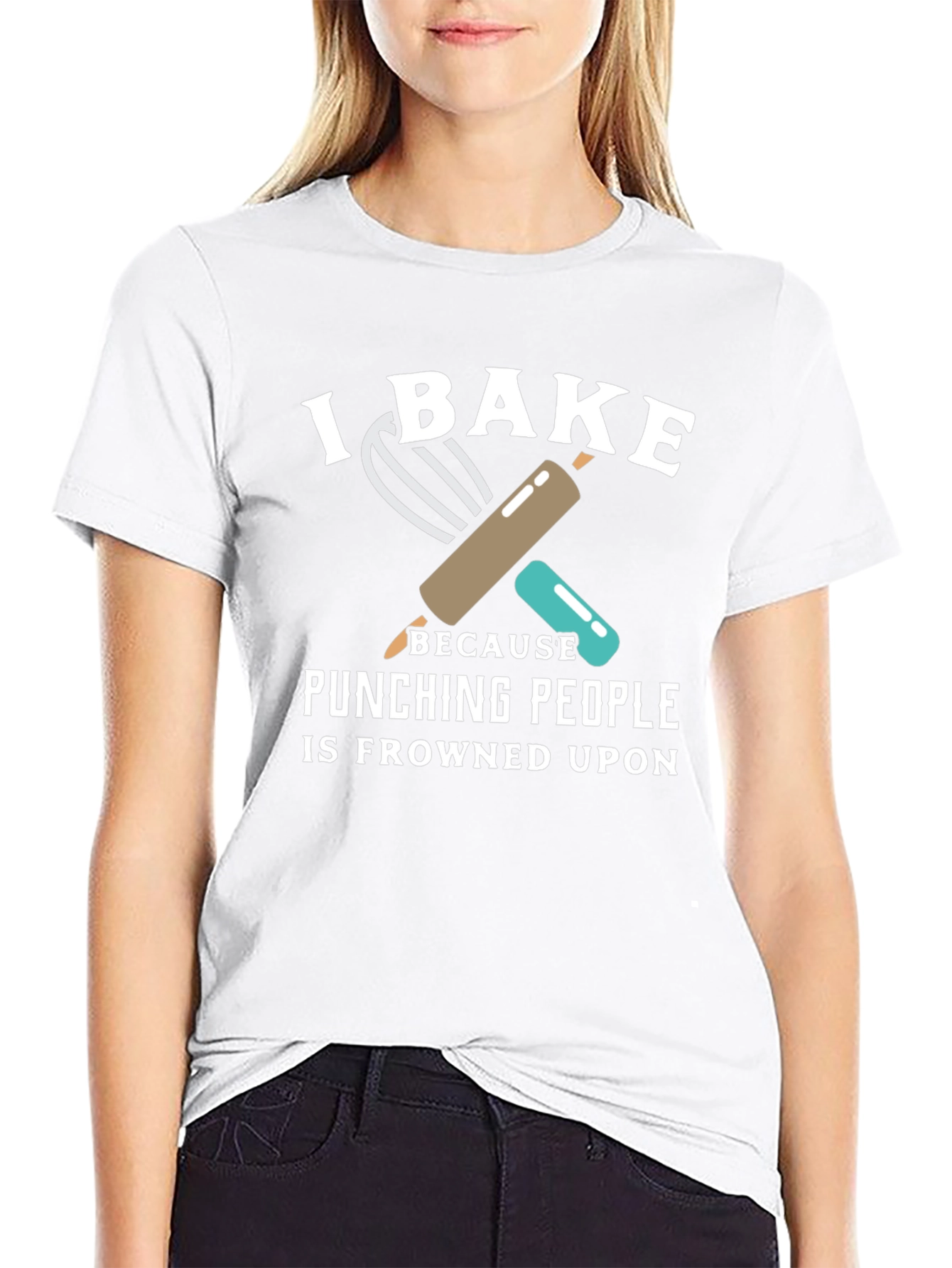 I Bake Because Punching People is Frowned Upon T-Shirt