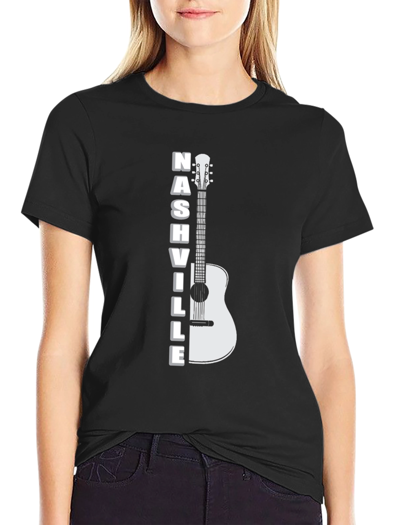 Nashville Guitar Graphic T-Shirt - Cool Music City Tee