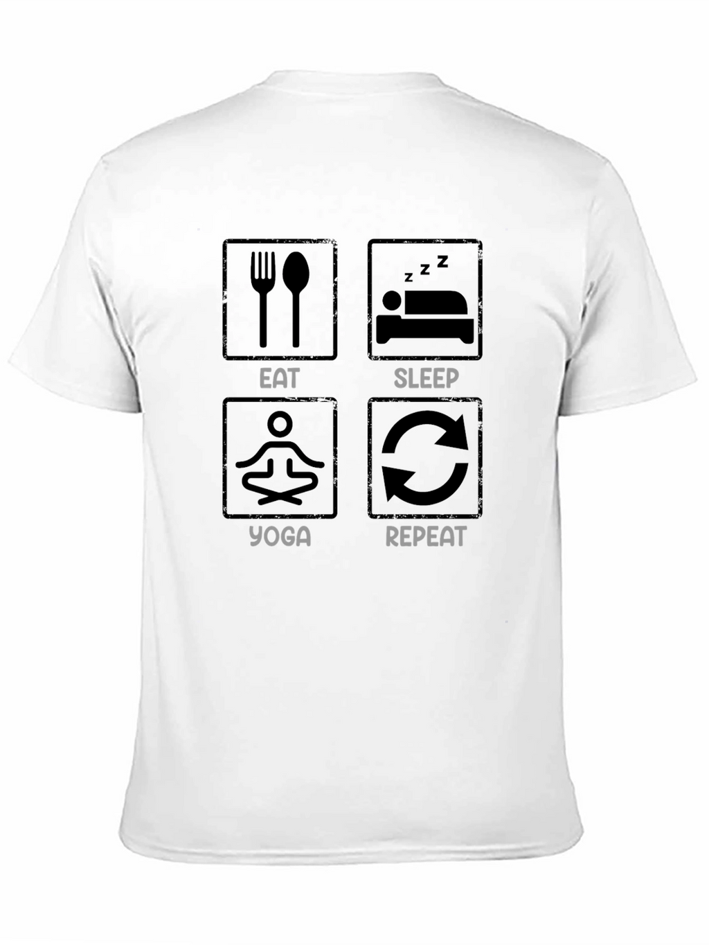 Eat Sleep Yoga Repeat Mens Black Graphic T-Shirt