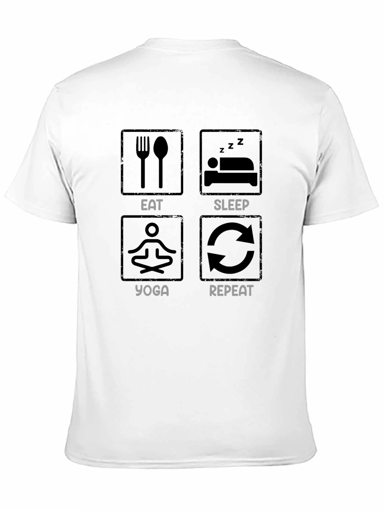 Eat Sleep Yoga Repeat Mens Black Graphic T-Shirt